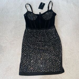 Fashion Nova Embellished Black Dress